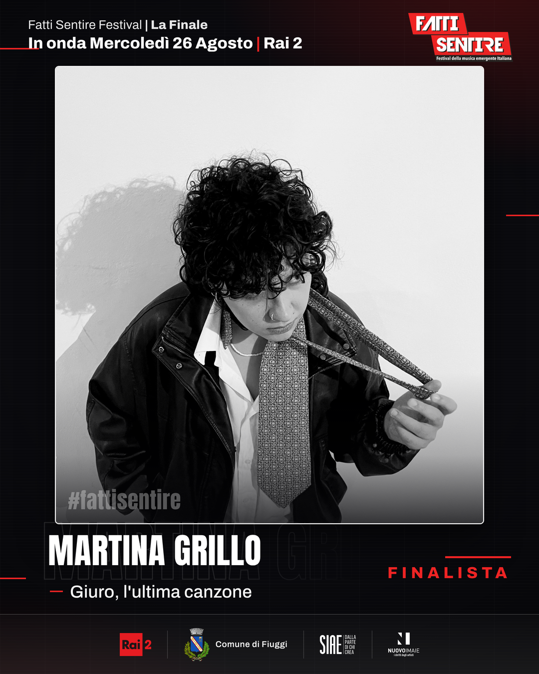 Martina Grillo, finalista del Fatti Sentire Festival 2026 con il brano Giuro, l'ultima canzone