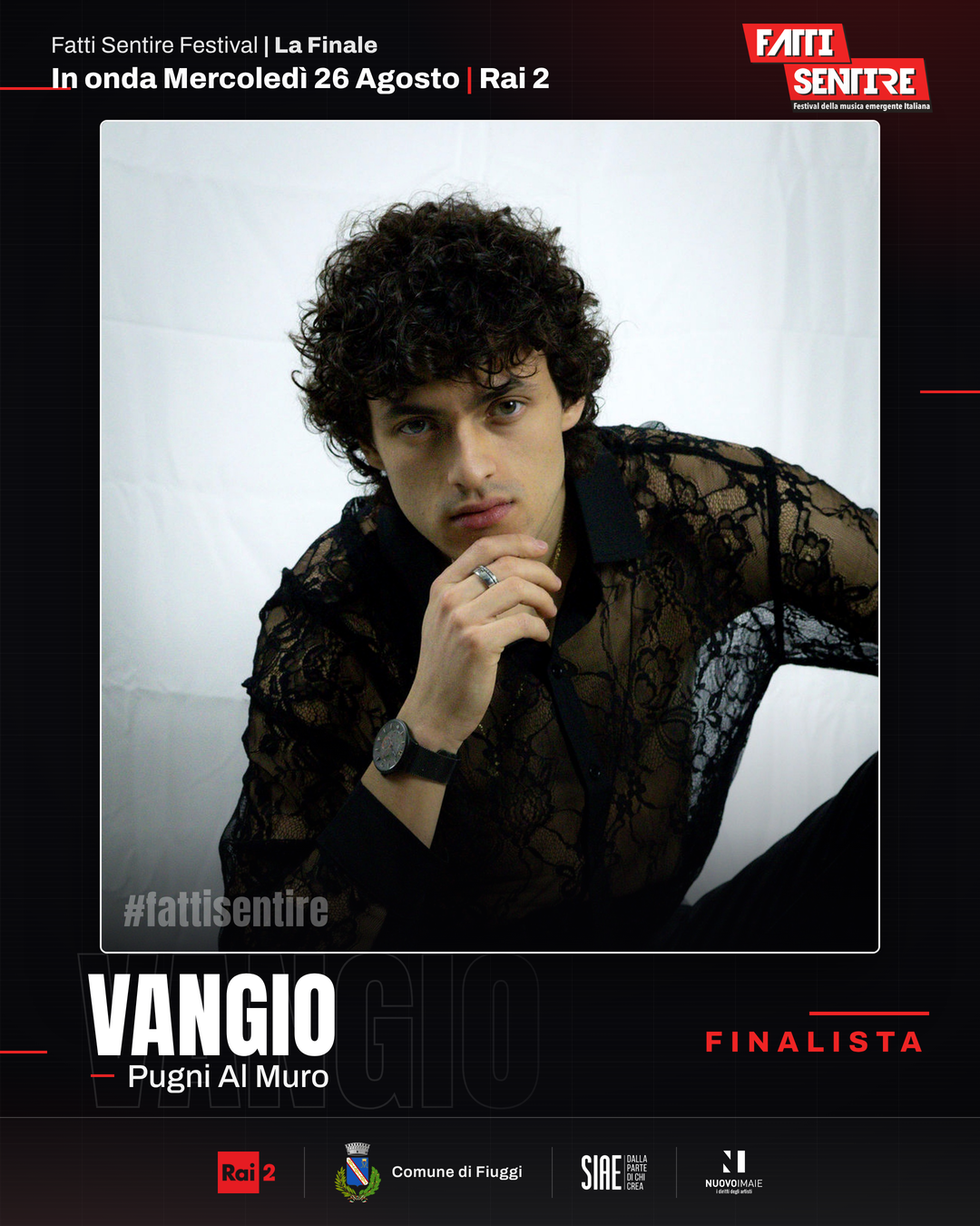 Vangio, finalista del Fatti Sentire Festival 2026 con il brano Pugni Al Muro